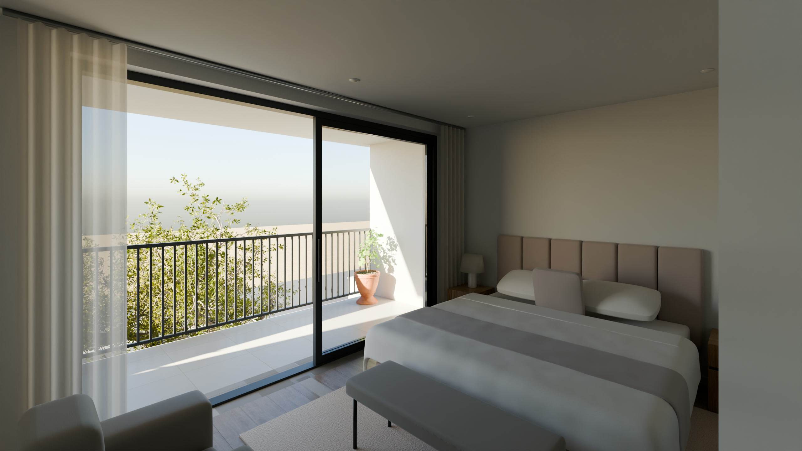 Suite da moradia T3, com acesso ao closet.